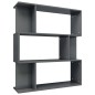 vidaXL Bücherregal/Raumteiler Hochglanz-Grau 80x24x96 cm Holzwerkstoff vidaXL Bücherregal/Raumteiler Hochglanz-Grau 80x24x96 cm Holzwerkstoff