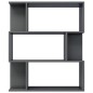 vidaXL Bücherregal/Raumteiler Hochglanz-Grau 80x24x96 cm Holzwerkstoff vidaXL Bücherregal/Raumteiler Hochglanz-Grau 80x24x96 cm Holzwerkstoff