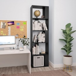 vidaXL Bücherregal/Raumteiler Schwarz 45x24x159 cm Holzwerkstoff