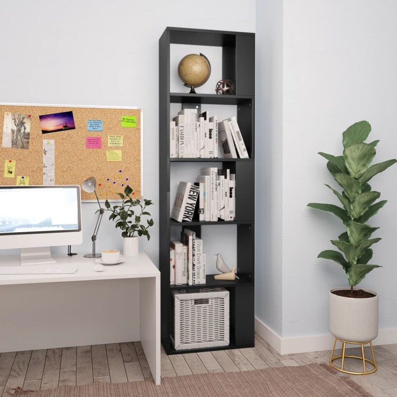 vidaXL Bücherregal/Raumteiler Schwarz 45x24x159 cm Holzwerkstoff vidaXL Bücherregal/Raumteiler Schwarz 45x24x159 cm Holzwerkstoff