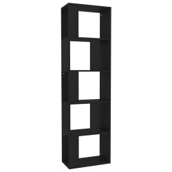 vidaXL Bücherregal/Raumteiler Schwarz 45x24x159 cm Holzwerkstoff