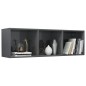 vidaXL Bücherregal/TV-Schrank Hochglanz-Grau 36x30x114cm Holzwerkstoff vidaXL Bücherregal/TV-Schrank Hochglanz-Grau 36x30x114cm Holzwerkstoff