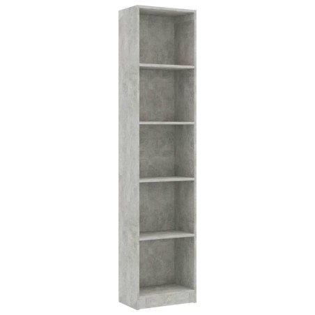 vidaXL Bücherregal 5 Fächer Betongrau 40x24x175 cm Holzwerkstoff
