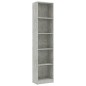vidaXL Bücherregal 5 Fächer Betongrau 40x24x175 cm Holzwerkstoff vidaXL Bücherregal 5 Fächer Betongrau 40x24x175 cm Holzwerkstoff