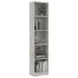 vidaXL Bücherregal 5 Fächer Betongrau 40x24x175 cm Holzwerkstoff vidaXL Bücherregal 5 Fächer Betongrau 40x24x175 cm Holzwerkstoff