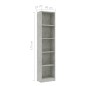 vidaXL Bücherregal 5 Fächer Betongrau 40x24x175 cm Holzwerkstoff vidaXL Bücherregal 5 Fächer Betongrau 40x24x175 cm Holzwerkstoff