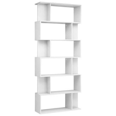 vidaXL Bücherregal/Raumteiler Hochglanz-Weiß 80x24x192 cm