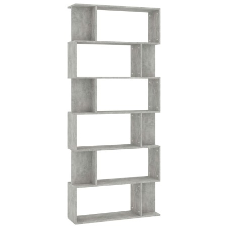vidaXL Bücherregal/Raumteiler Betongrau 80x24x192 cm Holzwerkstoff