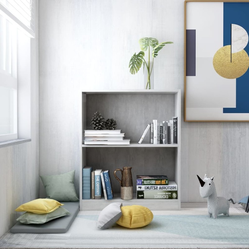vidaXL Bücherregal Betongrau 60x24x74,5 cm Holzwerkstoff vidaXL Bücherregal Betongrau 60x24x74,5 cm Holzwerkstoff