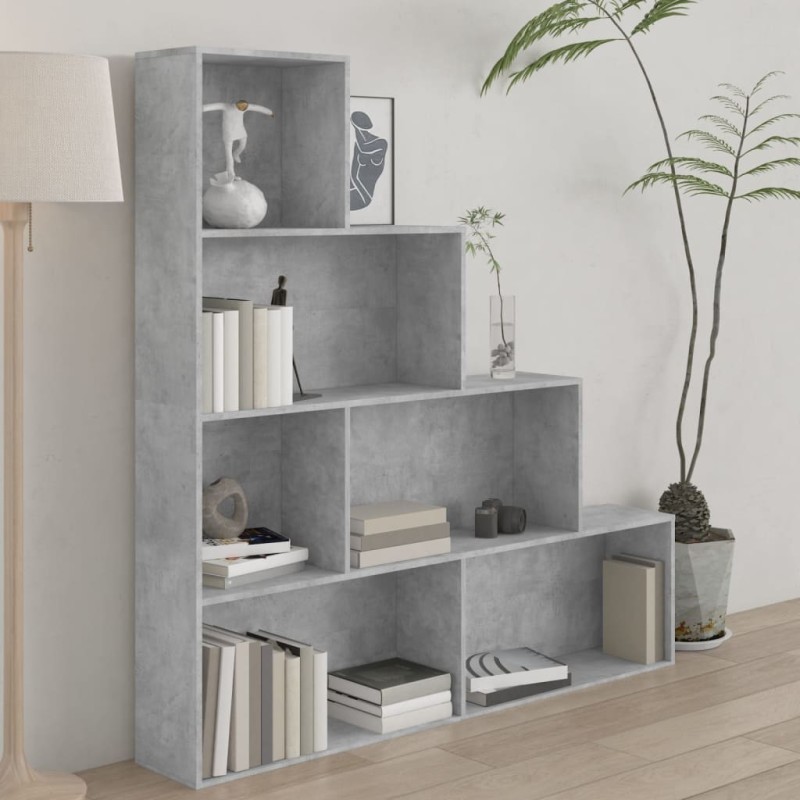 vidaXL Bücherregal/Raumteiler Betongrau 155x24x160 cm Holzwerkstoff vidaXL Bücherregal/Raumteiler Betongrau 155x24x160 cm Holzwerkstoff