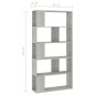 vidaXL Bücherregal/Raumteiler Betongrau 80x24x159 cm Holzwerkstoff vidaXL Bücherregal/Raumteiler Betongrau 80x24x159 cm Holzwerkstoff