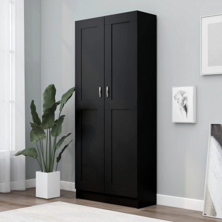 vidaXL Bücherschrank Schwarz 82,5x30,5x185,5 cm Holzwerkstoff