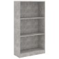 vidaXL Bücherregal 3 Fächer Betongrau 60x24x109 cm Holzwerkstoff vidaXL Bücherregal 3 Fächer Betongrau 60x24x109 cm Holzwerkstoff