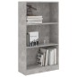 vidaXL Bücherregal 3 Fächer Betongrau 60x24x109 cm Holzwerkstoff vidaXL Bücherregal 3 Fächer Betongrau 60x24x109 cm Holzwerkstoff