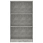 vidaXL Bücherregal 3 Fächer Betongrau 60x24x109 cm Holzwerkstoff vidaXL Bücherregal 3 Fächer Betongrau 60x24x109 cm Holzwerkstoff