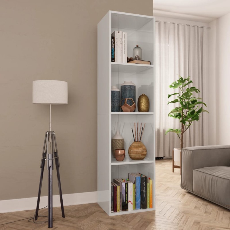 vidaXL Bücherregal/TV-Schrank Hochglanz-Weiß 36x30x143cm Holzwerkstoff vidaXL Bücherregal/TV-Schrank Hochglanz-Weiß 36x30x143cm Holzwerkstoff