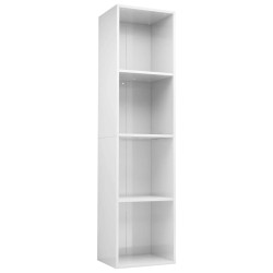vidaXL Bücherregal/TV-Schrank Hochglanz-Weiß 36x30x143cm Holzwerkstoff