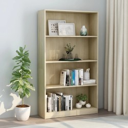 vidaXL Bücherregal 4 Fächer Sonoma-Eiche 80x24x142 cm Holzwerkstoff