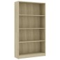 vidaXL Bücherregal 4 Fächer Sonoma-Eiche 80x24x142 cm Holzwerkstoff