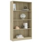 vidaXL Bücherregal 4 Fächer Sonoma-Eiche 80x24x142 cm Holzwerkstoff