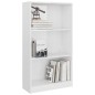 vidaXL Bücherregal 3 Fächer Hochglanz-Weiß 60x24x109 cm Holzwerkstoff vidaXL Bücherregal 3 Fächer Hochglanz-Weiß 60x24x109 cm Holzwerkstoff