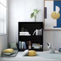 vidaXL Bücherregal Hochglanz-Schwarz 60x24x76 cm Holzwerkstoff