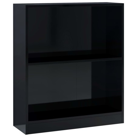 vidaXL Bücherregal Hochglanz-Schwarz 60x24x76 cm Holzwerkstoff