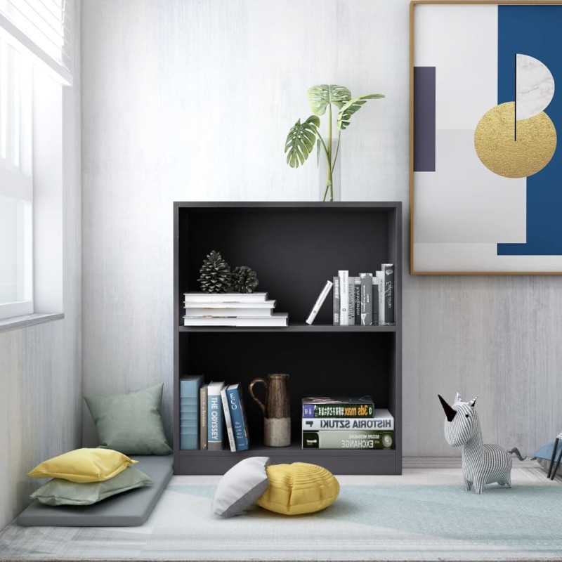 vidaXL Bücherregal Grau 60x24x74,5 cm Holzwerkstoff vidaXL Bücherregal Grau 60x24x74,5 cm Holzwerkstoff