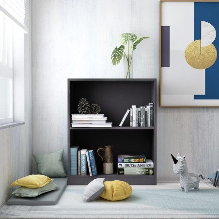 vidaXL Bücherregal Grau 60x24x74,5 cm Holzwerkstoff