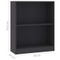 vidaXL Bücherregal Grau 60x24x74,5 cm Holzwerkstoff vidaXL Bücherregal Grau 60x24x74,5 cm Holzwerkstoff