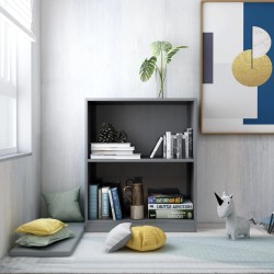 vidaXL Bücherregal Hochglanz-Grau 60x24x76 cm Holzwerkstoff