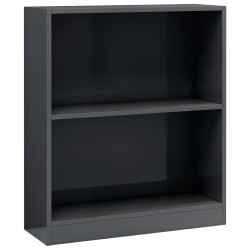 vidaXL Bücherregal Hochglanz-Grau 60x24x76 cm Holzwerkstoff