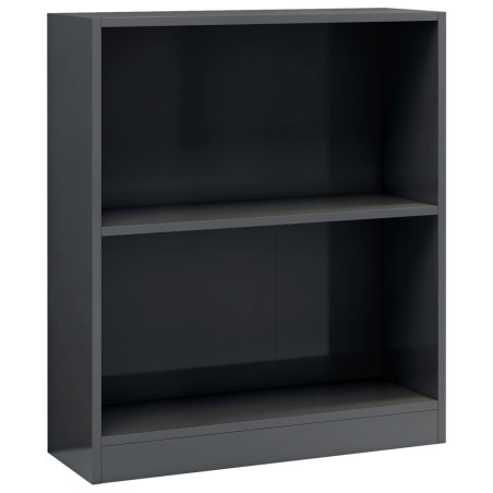 vidaXL Bücherregal Hochglanz-Grau 60x24x76 cm Holzwerkstoff