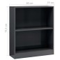vidaXL Bücherregal Hochglanz-Grau 60x24x76 cm Holzwerkstoff vidaXL Bücherregal Hochglanz-Grau 60x24x76 cm Holzwerkstoff