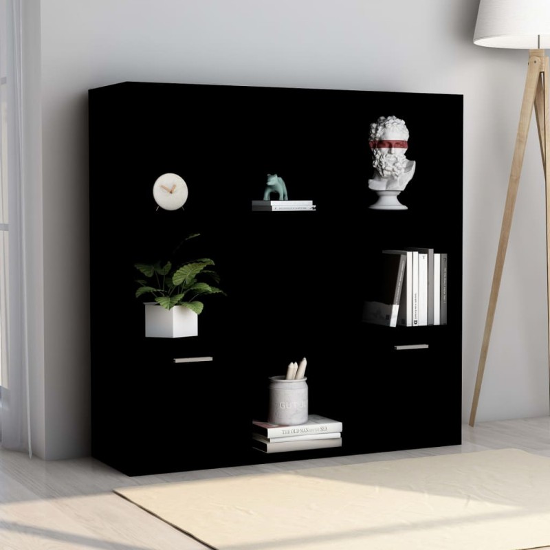 vidaXL Bücherregal Schwarz 98x30x98 cm Holzwerkstoff vidaXL Bücherregal Schwarz 98x30x98 cm Holzwerkstoff