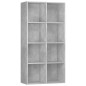 vidaXL Bücherregal/Sideboard Betongrau 66×30×130 cm Holzwerkstoff vidaXL Bücherregal/Sideboard Betongrau 66×30×130 cm Holzwerkstoff