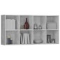 vidaXL Bücherregal/Sideboard Betongrau 66×30×130 cm Holzwerkstoff vidaXL Bücherregal/Sideboard Betongrau 66×30×130 cm Holzwerkstoff