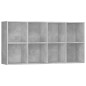 vidaXL Bücherregal/Sideboard Betongrau 66×30×130 cm Holzwerkstoff vidaXL Bücherregal/Sideboard Betongrau 66×30×130 cm Holzwerkstoff