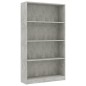vidaXL Bücherregal 4 Fächer Betongrau 80x24x142 cm Holzwerkstoff vidaXL Bücherregal 4 Fächer Betongrau 80x24x142 cm Holzwerkstoff