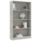 vidaXL Bücherregal 4 Fächer Betongrau 80x24x142 cm Holzwerkstoff vidaXL Bücherregal 4 Fächer Betongrau 80x24x142 cm Holzwerkstoff