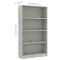 vidaXL Bücherregal 4 Fächer Betongrau 80x24x142 cm Holzwerkstoff vidaXL Bücherregal 4 Fächer Betongrau 80x24x142 cm Holzwerkstoff