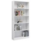 vidaXL Bücherregal 5 Fächer Hochglanz-Weiß 80x24x175 cm Holzwerkstoff vidaXL Bücherregal 5 Fächer Hochglanz-Weiß 80x24x175 cm Holzwerkstoff
