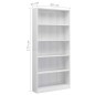 vidaXL Bücherregal 5 Fächer Hochglanz-Weiß 80x24x175 cm Holzwerkstoff vidaXL Bücherregal 5 Fächer Hochglanz-Weiß 80x24x175 cm Holzwerkstoff