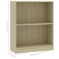 vidaXL Bücherregal Sonoma-Eiche 60x24x74,5 cm Holzwerkstoff vidaXL Bücherregal Sonoma-Eiche 60x24x74,5 cm Holzwerkstoff