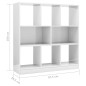 vidaXL Bücherregal Hochglanz-Weiß 97,5x29,5x100 cm Holzwerkstoff vidaXL Bücherregal Hochglanz-Weiß 97,5x29,5x100 cm Holzwerkstoff