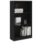 vidaXL Bücherregal 3 Fächer Schwarz 60x24x109 cm Holzwerkstoff vidaXL Bücherregal 3 Fächer Schwarz 60x24x109 cm Holzwerkstoff