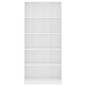 vidaXL Bücherregal 5 Fächer Weiß 80x24x175 cm Holzwerkstoff vidaXL Bücherregal 5 Fächer Weiß 80x24x175 cm Holzwerkstoff