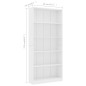 vidaXL Bücherregal 5 Fächer Weiß 80x24x175 cm Holzwerkstoff vidaXL Bücherregal 5 Fächer Weiß 80x24x175 cm Holzwerkstoff