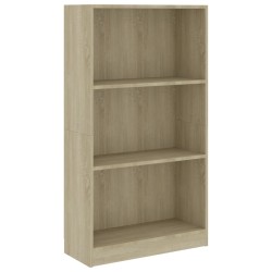 vidaXL Bücherregal 3 Fächer Sonoma-Eiche 60x24x109 cm Holzwerkstoff