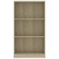 vidaXL Bücherregal 3 Fächer Sonoma-Eiche 60x24x109 cm Holzwerkstoff vidaXL Bücherregal 3 Fächer Sonoma-Eiche 60x24x109 cm Holzwerkstoff